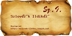 Szlovák Ildikó névjegykártya